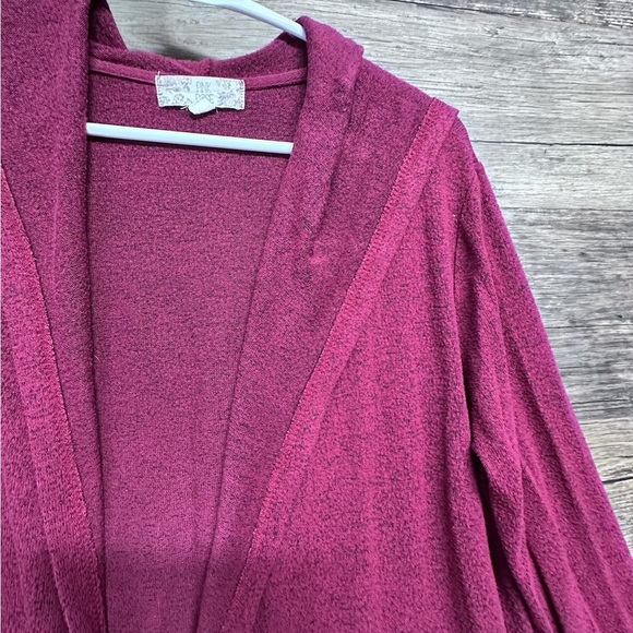 Pink Rose Cardigan with Long Sleeves and Shawl Collar - Picture 5 of 8